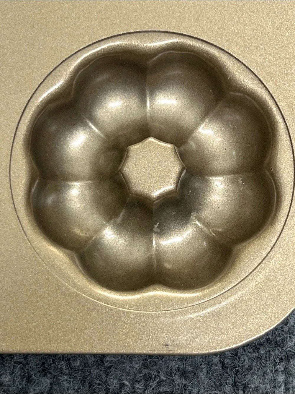 Mini Fluted Bundt Cake Pan Champagne Gold 12 Cavity Size One Size